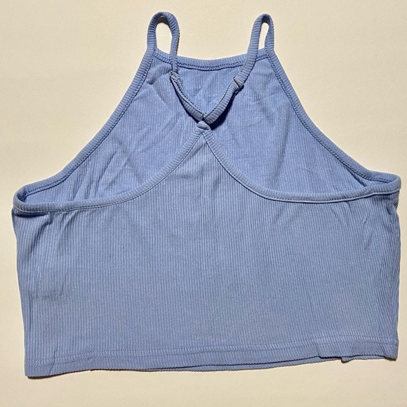 Blue Halter Neck Cropped Camisole by SHEIN with adjustable straps - Picture 2 of 3